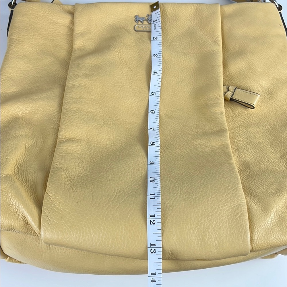 Coach Madison Isabelle Yellow Pebbled Leather Shoulder Crossbody Bag 21224 - Picture 16 of 16